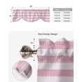 thumbnail image 6 of Tie Up Valance Curtain for Kitchen, Retro Pink Stripes on Linen Rod Pocket Short Curtains Adjustable Tie-Up Shade Valances, Farmhouse Abstract Art Window Treatment for Bathroom Living Room Bedroom, 6 of 7