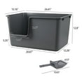 thumbnail image 2 of 2-Pack Plastic Open Litter Box, High Sides Cat Litter Pan with , Grey, 2 of 7