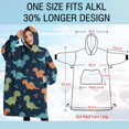 thumbnail image 4 of Oversized Wearable Blanket Hoodie,Colorful Dinosaur Pattern Sherpa Blanket Hoodie with Super Pockets,Super Warm Fuzzy Pullover for Women & Men, 4 of 6