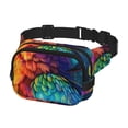 thumbnail image 2 of Fotbe Colorful Parrot Jungle Dream Cangurera Cuadrada con Estampado de Doble Capa, Bolsa de Cintura Ajustable Mini para Hombres y Mujeres, 2 of 9
