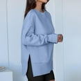 thumbnail image 6 of Mohiass Women Oversized Sweatshirts Thumbhole Long Sleeve Hoodies Shirts 2025 Fall Side Slit Pullover Top Teen Y2k Outfits Blue M, 6 of 7