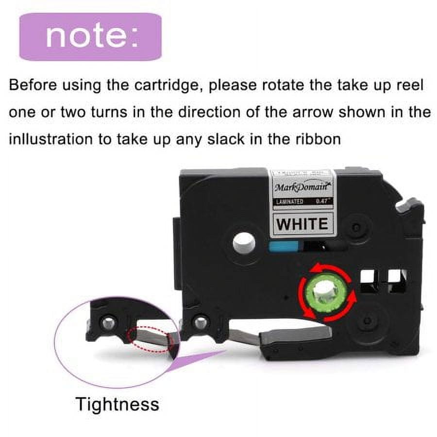 Markdomain 5 Pack Label Maker Tape Replacement for Brother TZe-231 TZ-231 Laminated Black on White 0.47 x 26.2'(12mm x 8m), Work with P Touch Label Maker Model PT D210 1290 1880 H100 H110 D200