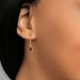 thumbnail image 5 of Gem Stone King 14K Yellow Gold Red Garnet Drop Dangle Earrings for Women (1.54 Cttw, Gemstone January Birthstone, Pear Shape 7X5MM), 5 of 5