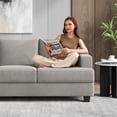 thumbnail image 2 of BLAZANT 89" Sofa Couch, 3 Seater Sofa with Suppleness Armrests, Corduroy Fabric Deep Seat Sofa with Upholstered Cushion& Backrests, Modern Comfy Couch for Living Room Apartment Office, 2 of 11