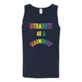 thumbnail image 2 of Straight as a Rainbow Humor LGBTQ Pride | Mens Irish Graphic Tank Top, Navy, Small, 2 of 3