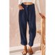 thumbnail image 4 of Pantalones Casuales de Cintura Alta y Pierna Recta para Mujer, Holgados y Cómodos, con Bolsillos Azul Marino XXXL, 4 of 6