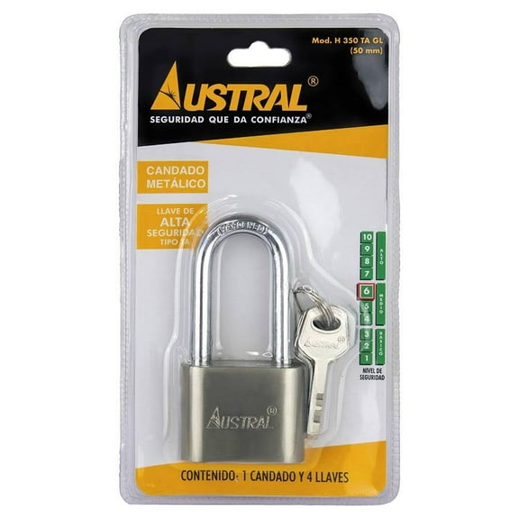 Candado Austral H 350 Tipo Disco Gancho Largo