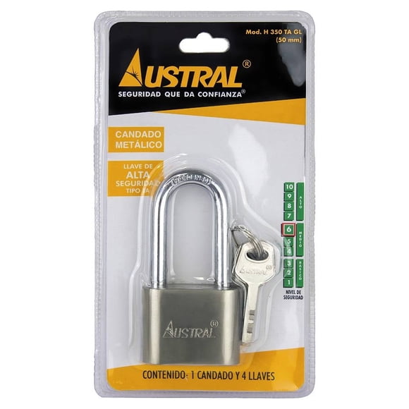 Candado Austral H 350 Tipo Disco Gancho Largo