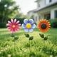 thumbnail image 1 of Set de estacas metálicas para jardín exterior 3pcs – Adornos de hierro multicolores para jardín en patios, decoración de césped en patios, arte resistente a las inclemencias, 1 of 6