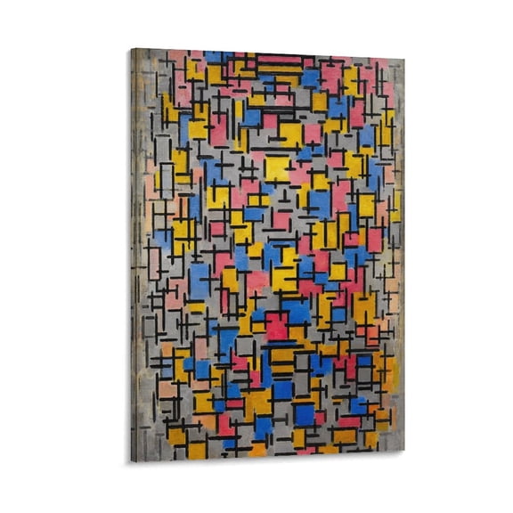 Piet Mondrian Art Composition Poster Posters Art Print Wall Photo Paint Poster Hanging Picture Family Bedroom Decor Gift 20x30inch(50x75cm)