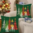 thumbnail image 3 of Green Christmas Pillow Covers 18x18 Inch Set of 2 Christmas Tree Xmas Farmhouse Decoration Pillow Cases New Year Winter Holiday Cotton Linen Cushion Cover for Home Sofa Couch Decor, 3 of 6
