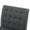 thumbnail image 4 of Noble House Loverin Fabric Tufted Slipper Chairs, Set of 2, Charcoal and Matte Black, 4 of 9
