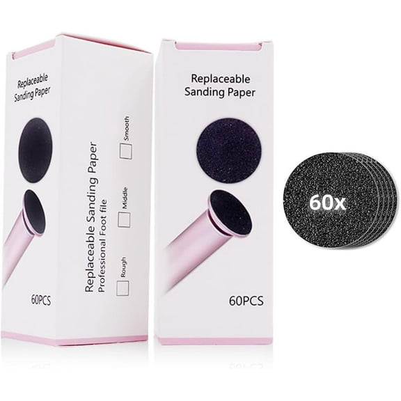 Dermave Electric Foot Callus Remover, Pain-Free Electric Foot File Callus Remover for Feet Professional Adjustable Speed, 360 Rotation with 60pcs Sanding Discs, Gentle and Not Hurt Feet (60pcs Pads)