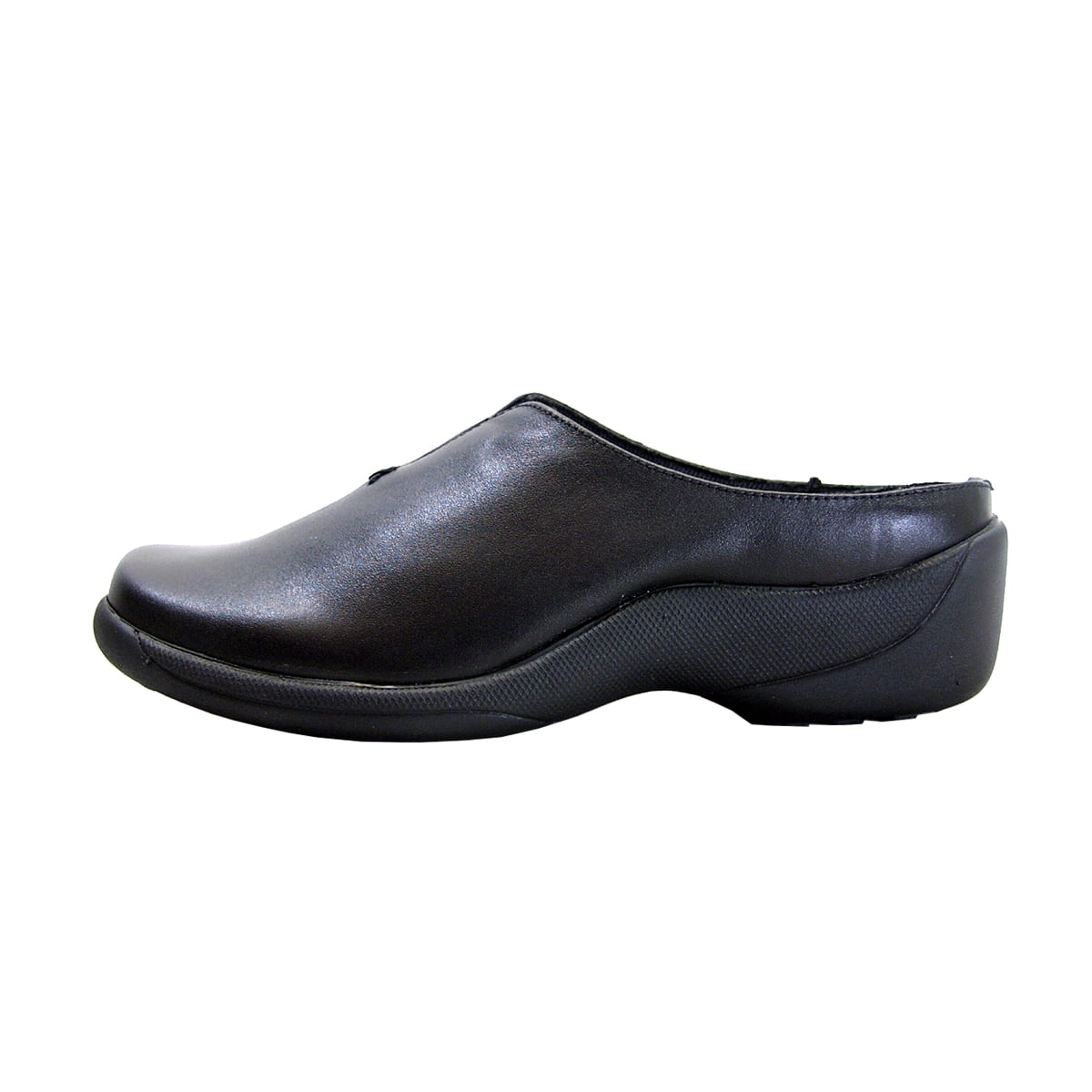 24 HOUR COMFORT Isabella Wide Width Professional Sleek Clog BLACK 5