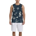 thumbnail image 4 of Easygdp Vintage Marine Men's Mesh Basketball Jersey Quick Drying Sleeveless Shirts Fitted Muscle Tank Tops Sport Round Neck T-Shirt - 3X-Large, 4 of 9