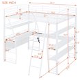 thumbnail image 7 of Full Size Bunk Bed, Metal Full Size Loft Bed with L-Shaped Desk, Open Shelves, Safety Guardrail, Sockets & USB Ports, Ladder, 7 of 7