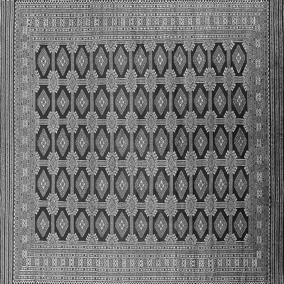 Ahgly Company Indoor Square Oriental Gray Industrial Area Rugs, 7' Square