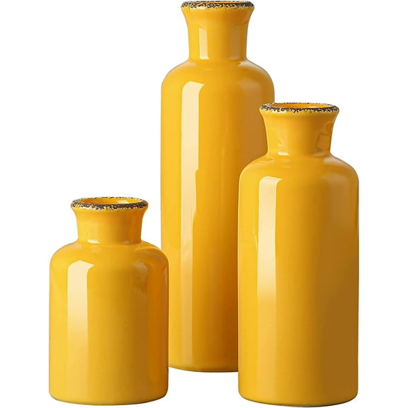 Ceramic Vase Set,Set of 3 Small Vases, Modern Decorative vase,Suitable for Shelf Decor,Fireplaces Decor,Bookshelf, Living Room Table Décor,Fireplace & Entrance Decor。……