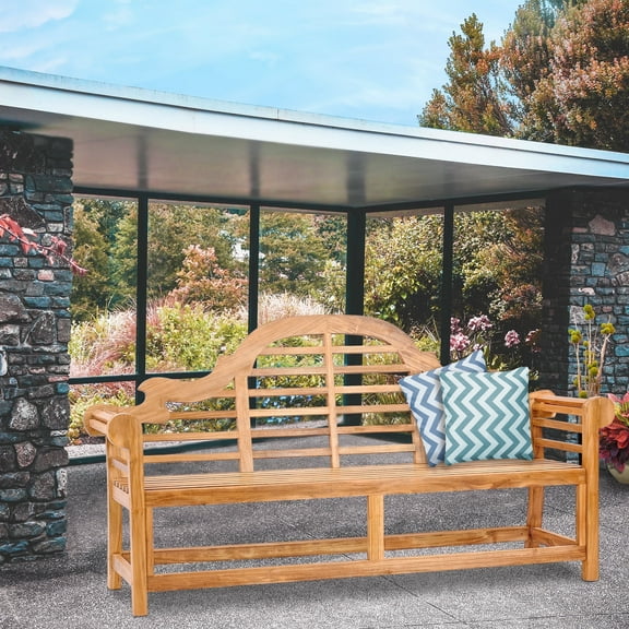 Teak Wood Lutyens Triple Outdoor Patio & Garden Bench