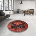 thumbnail image 4 of Ahgly Company Machine Washable Indoor Square Traditional Chestnut Brown Area Rugs, 3' Square, 4 of 7