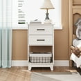 thumbnail image 5 of May in Color Tall Nightstand, Side Table with 2 Drawers and Open Shelf Below, for Bedroom, Living Room, Home Office, White, 5 of 10