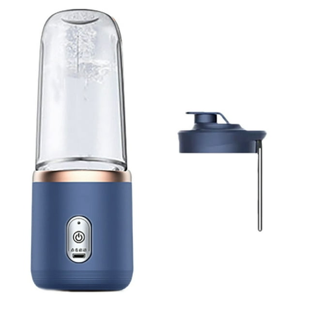 Nueva Licuadora PortáTil 400Ml Exprimidor EléCtrico LimóN Naranja Exprimidor de Frutas InaláMbrico Recargable 21000Rpm Mezclador (Azul)