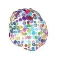 thumbnail image 2 of Kdxio Colorful Watercolor Dots Print Shower Cap for Women,Elastic and Reusable,Double Waterproof Layers Bathing Hat, 2 of 9