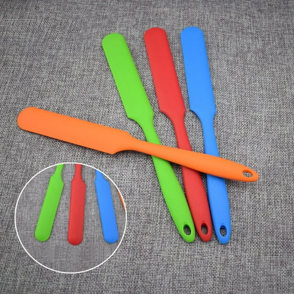 MUSEYA Silicone Jar Spatulas for Scraping Silicone Spatula Blue Ergonomic Baking Tool 1Pcs