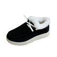 thumbnail image 3 of YOUYEDIAN Loafers for Women Fall Winter Versatile Slip On Plush Warm Fashion Lace-up Design Platform Flats Casual Outdoor Comfy Walking Shoes, 3 of 5