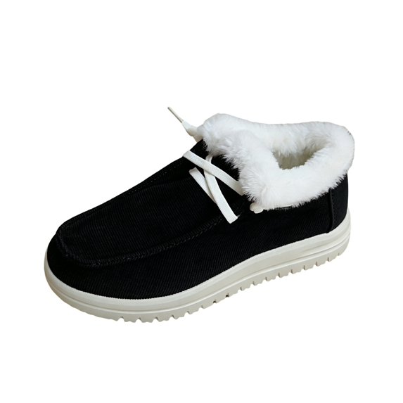 Willtoo Boots For Women Winter Warmth Comfort Lined Ankle Booties Lightweight Non-slip Moccasins Canvas Flat Snow Boots