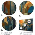 thumbnail image 3 of Designart "Retro Radiance in Yellow and Blue" City Art Deco Metal Wall Art Prints, 3 of 5