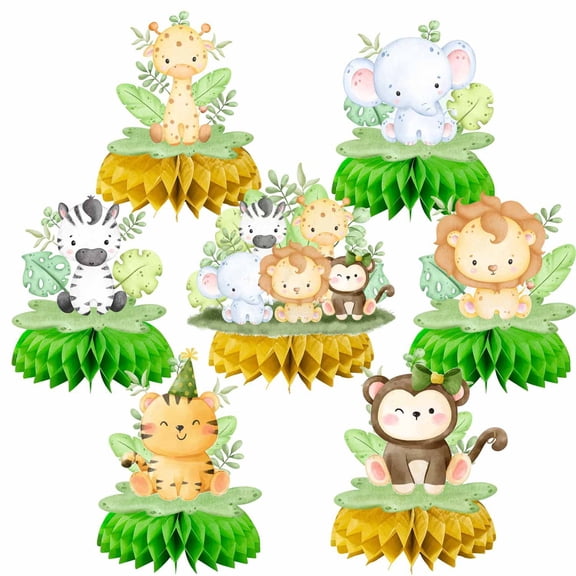 Cute Animal Honeycomb Table Decoration for Birthday Party Supplies Party Tabletop Decoration Honeycomb Ornament for Birthday