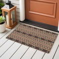 thumbnail image 4 of 2x3 Ft Entryway Area Rug, Brown Geometric Kitchen Rug Runner Washable Floor Mat, Southwestern Ethnic Vintage Non Slip Indoor Door Mat Throw Carpet for Bathroom Living Room Bedroom, 4 of 8