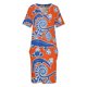 thumbnail image 4 of Vestido holgado con bolsillos en naranja y azul Gator Toile para mujer, ropa de fiesta, vestidos de mujer, 4 of 7