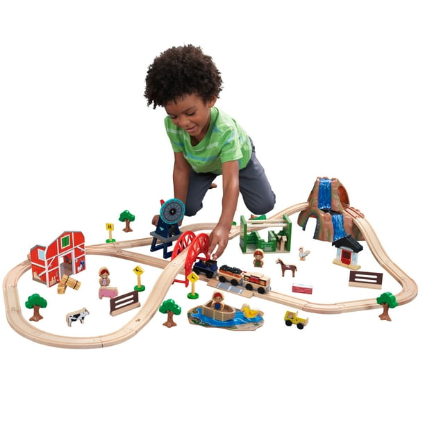 Kidkraft Wooden Farm Train Set With 75 Accessories Included Walmart Com Walmart Com