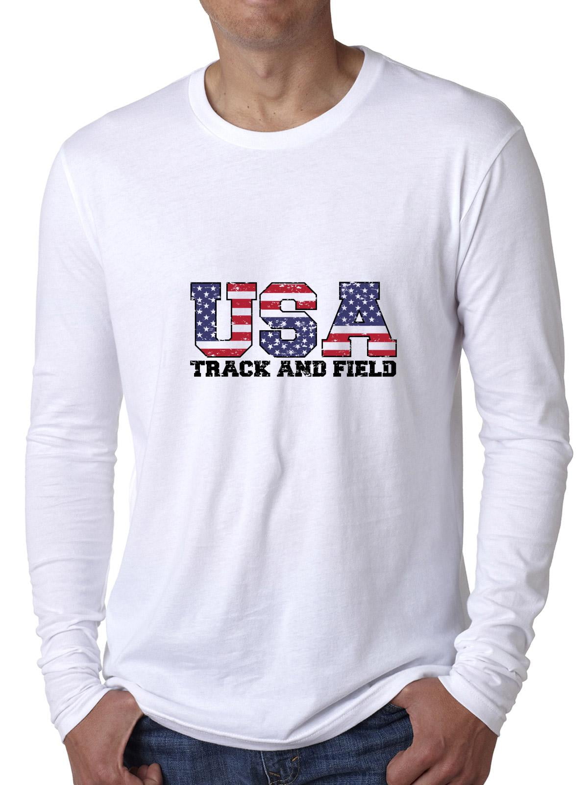 USA Olympics Track & Field Vintage Letters Men's Long Sleeve T