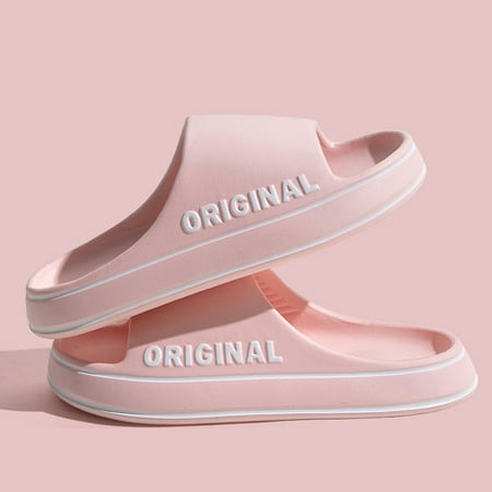 

Women Thick Sole Summer Beach Seaside Slides Bathroom Anti Slip Slipper Soft Sandals Fashion Ultra Light Letter Shoe