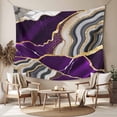 thumbnail image 2 of Purple Marble Tapestry for Bedroom Wall Hanging Tapestry, Grey Gold Texture Vintage Farmhouse Art Ceiling Backdrop Tapestries Poster Blanket Wall Decor for Teens Room Living Room Dorm 51" x 59", 2 of 8