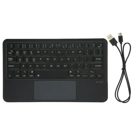 Wireless Keyboard Multi Touch Sensitive Operation Small Portable Rechargeable Keyboard for IOS TabletBlack