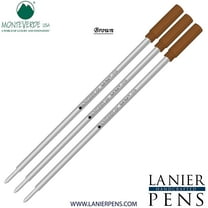 Lanier Combo Pack - 3 Pack - Monteverde Soft Roll Ballpoint C13 Paste Ink Refill Compatible with most Cross Style Ballpoint Pens - Brown (Medium Tip 0.7mm)