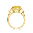 thumbnail image 4 of Lab Grown Canary Yellow Sapphire Solitaire Ring or Women in 18K Yellow Gold Plated Sterling Silver- Yellow Cocktail Rings For Her, 4 of 8