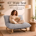 thumbnail image 4 of OMNIBERG 57"‌ Oversized Chaise Rocking Lounge Chair with Solid Wood Base, Plush Corduroy Beanbag Rocking Sofa Chair, Cozy Cloud Accent Chair Lounger for Bedroom Living Room, Grey, 4 of 8