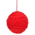 thumbnail image 1 of Vickerman M173405 4,75 Po Boule d'Ornement en Tissu Ramassé Rouge - 3 par Sac, 1 of 2