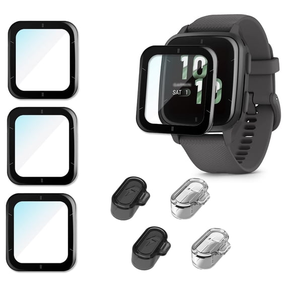 Protector de pantalla con tapón antipolvo de carga para Garmin Venu Sq 2