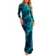 thumbnail image 1 of Vestido PRETTYGARDEN Maxi Ajustado Floral Azul con Fruncido, 1 of 8