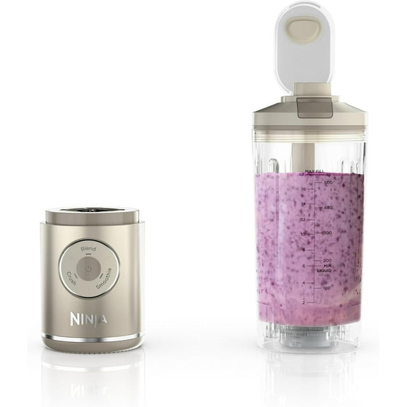 Restored Ninja BC251IV Blast Max Personal Cordless Blender, 3 Programs, 22 oz. Twist & Go Vessel, Cream (Refurbished)
