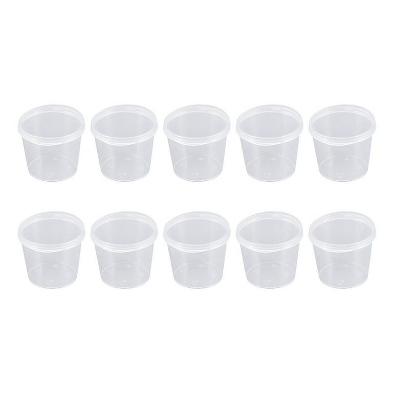 50PCS 4oz Small Plastic Containers With Lids For Food Shot Cups With Lids  Disposable Fruit Containers