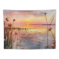thumbnail image 5 of PRATYUS  Nature Tapestry, Sunset at Chudskoy Lake Estonia View Spring Flowers Landscape Photo, Wide Wall Hanging for Bedroom Living Room Dorm, Soft Blue Pale Pink Painting, 5 of 6