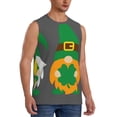 thumbnail image 2 of Yiaed Spring St Patrick’S Day Irish Gnomes Print Men's Singlet Vests Summer Running Muscle Tank Tops Gym Undershirt Round Neck Sleeveless for man, 2 of 5