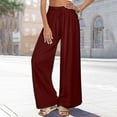 thumbnail image 6 of SELONE Womens Wide Leg Lounge Pants with Pockets Plus Size Workout Pants Wide Leg Full Length Loose Casual Long Workout Pants for Work out Solid Yoga Lightweight Wine S Tall Breathable Gym Clothes, 6 of 6